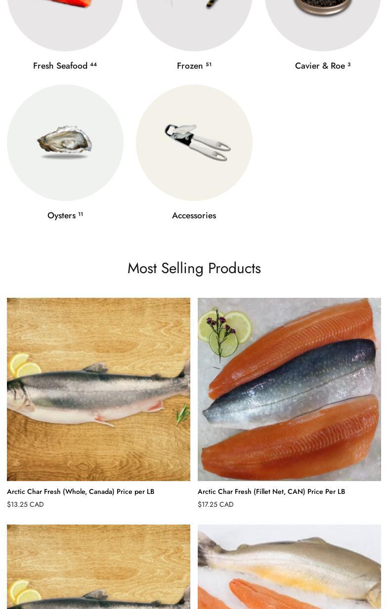 Coast to Coast Seafood Menu