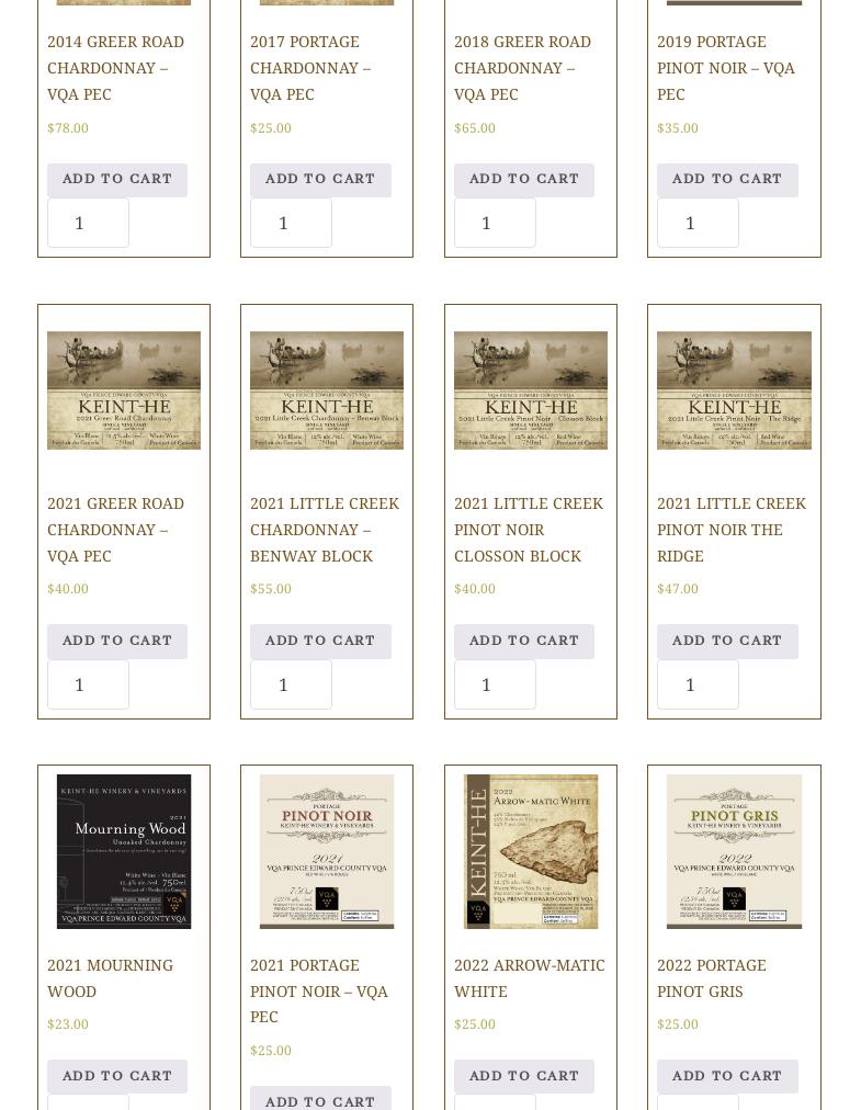 Keint-He Winery & Vineyards Menu