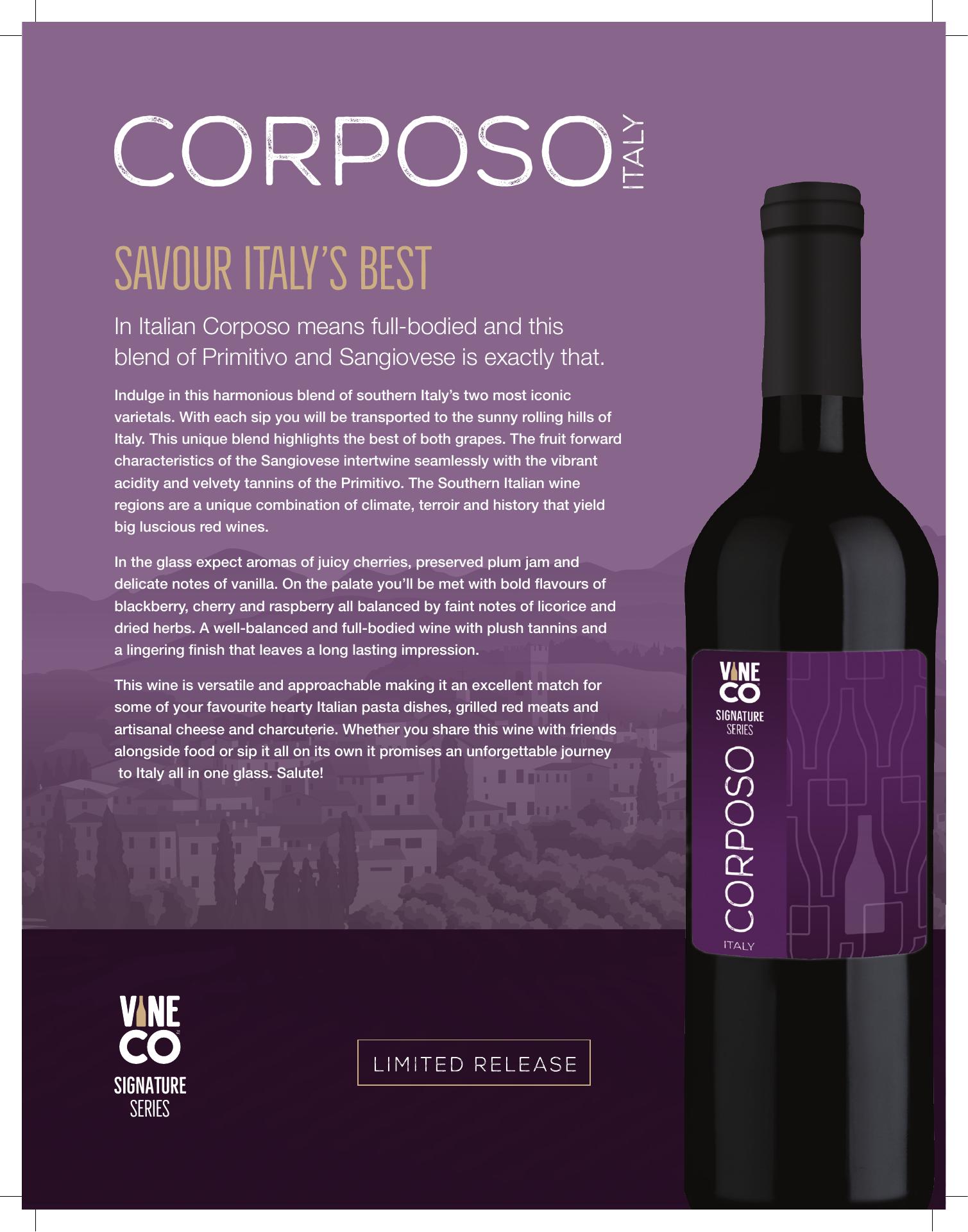 Just Cork-It Tecumseh Menu