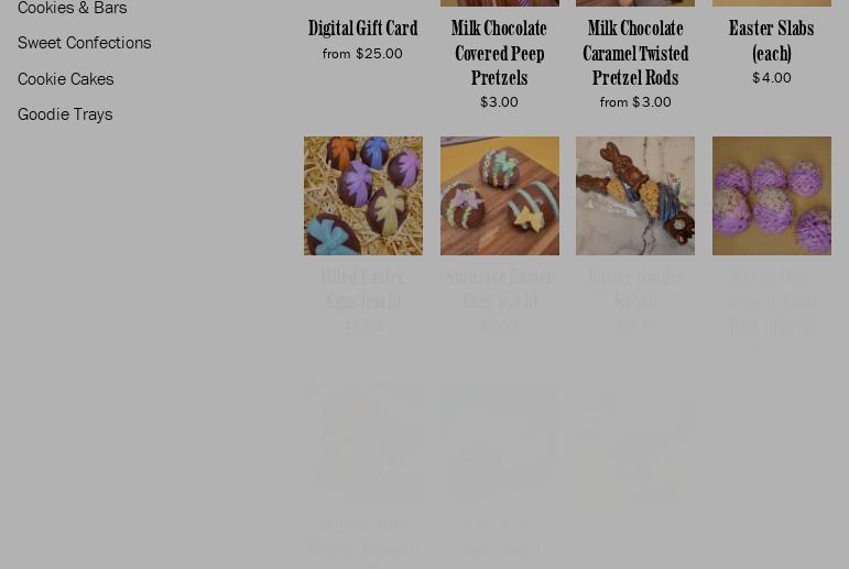 Goodies Galore Custom Confections Menu