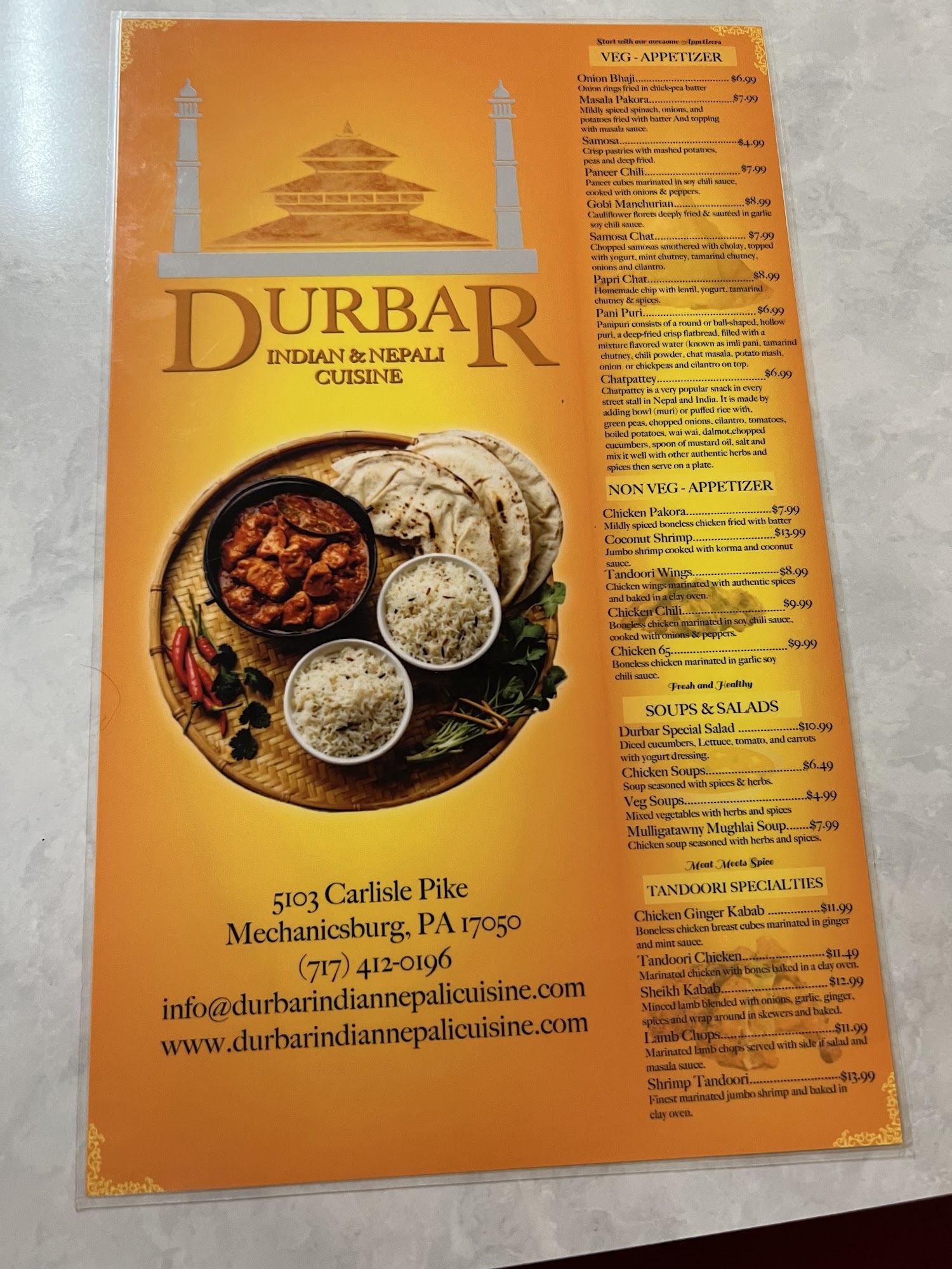 DurBar Indian & Nepali Cuisine, Mechanicsburg Menu, Reviews (80