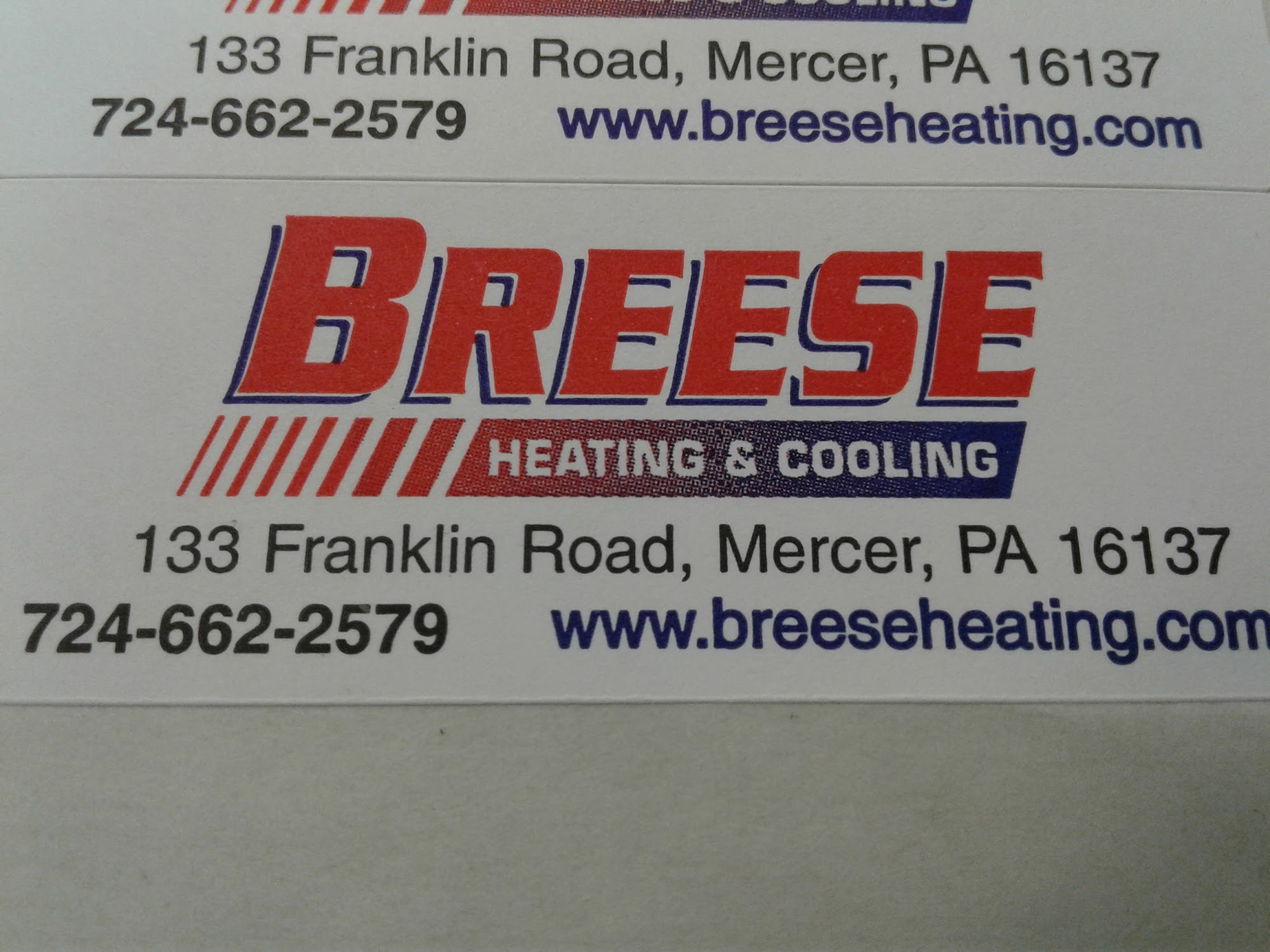 Breese Heating & Cooling 133 Franklin Rd, Mercer Pennsylvania 16137