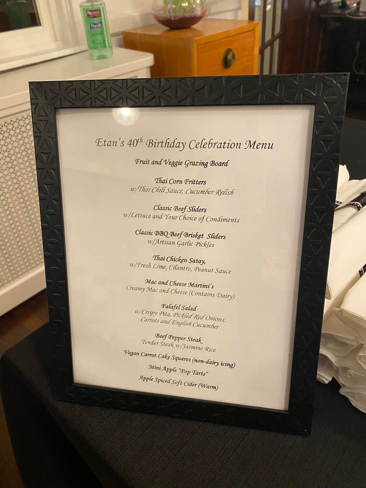 The Pure Truth Culinary Services Menu
