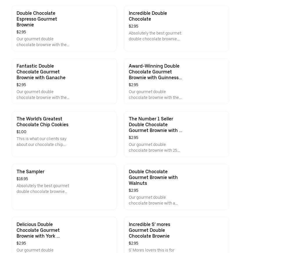 All About Brownies Menu