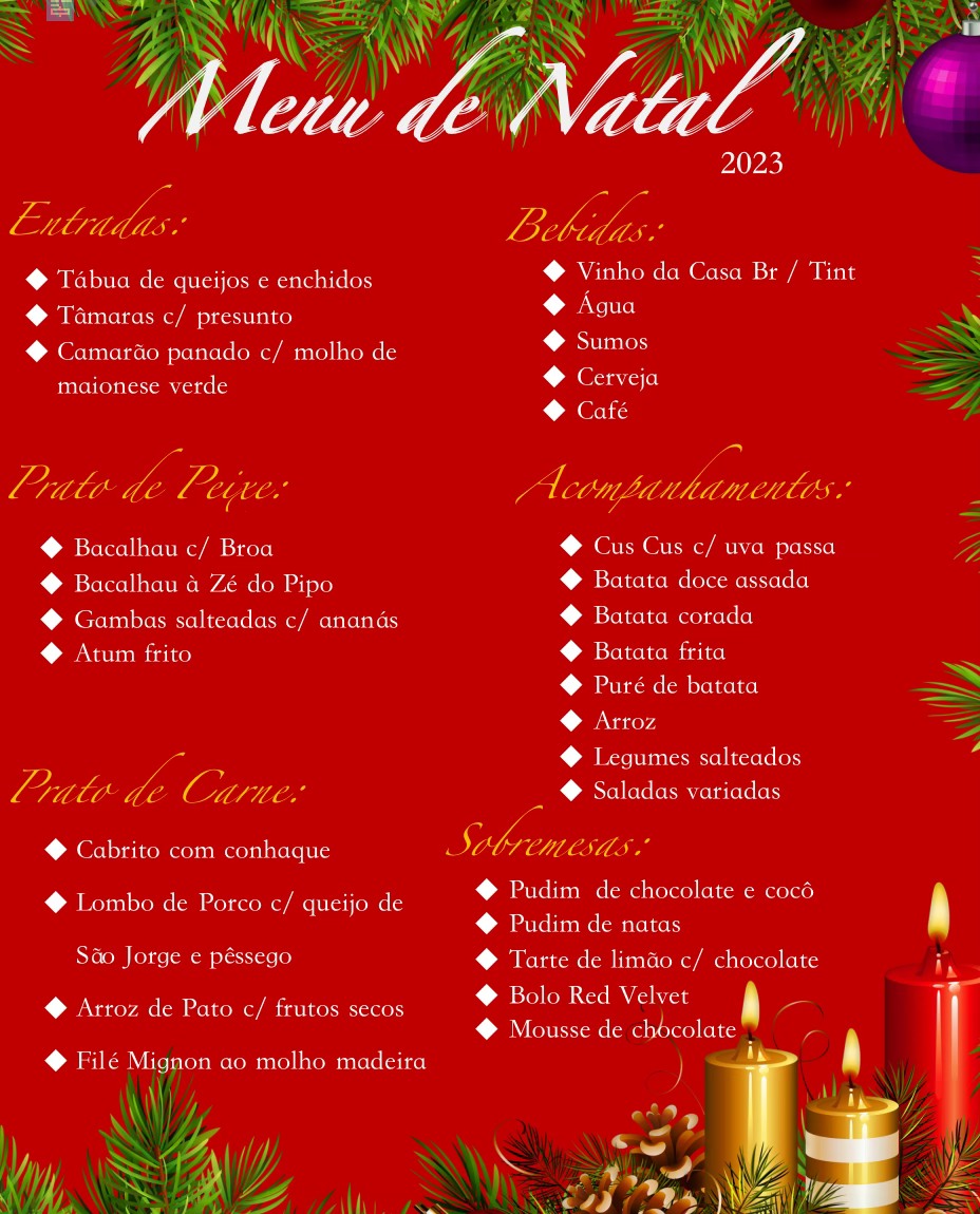 Bar Clube Naval de São Roque do Pico Menu