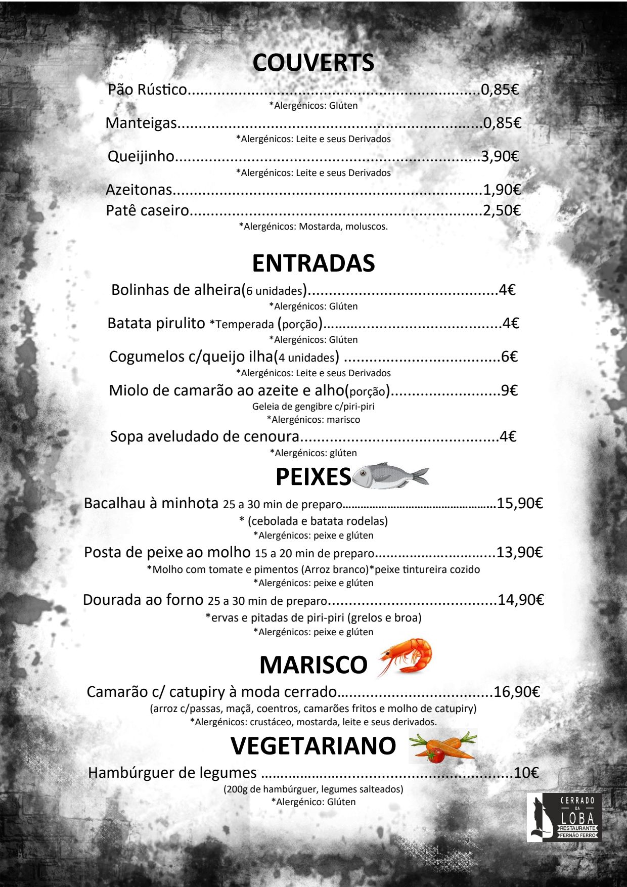 Café Restaurante Jardim Menu