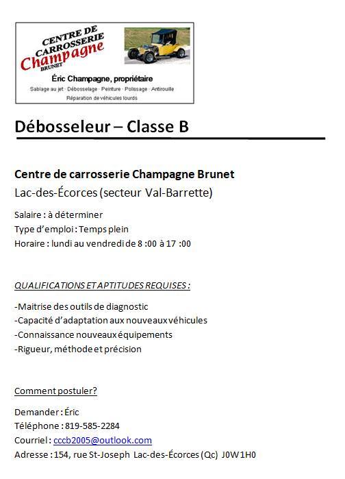 Centre De Carrosserie Champagne Brunet 154 Rue St Joseph, Lac-des-Écorces Quebec J0W 1H0