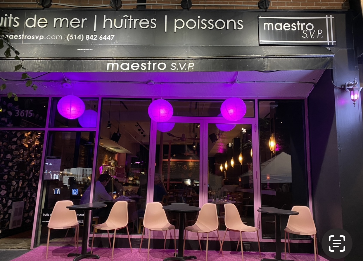 Restaurant oysters bar Montreal MAESTRO SVP