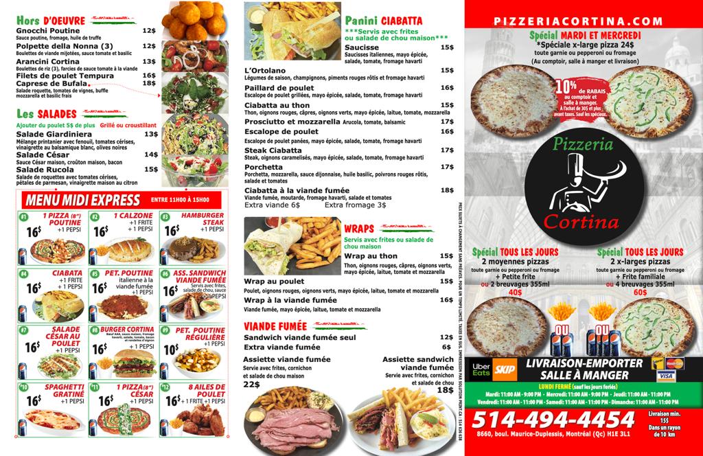 Café Cortina Bar Menu