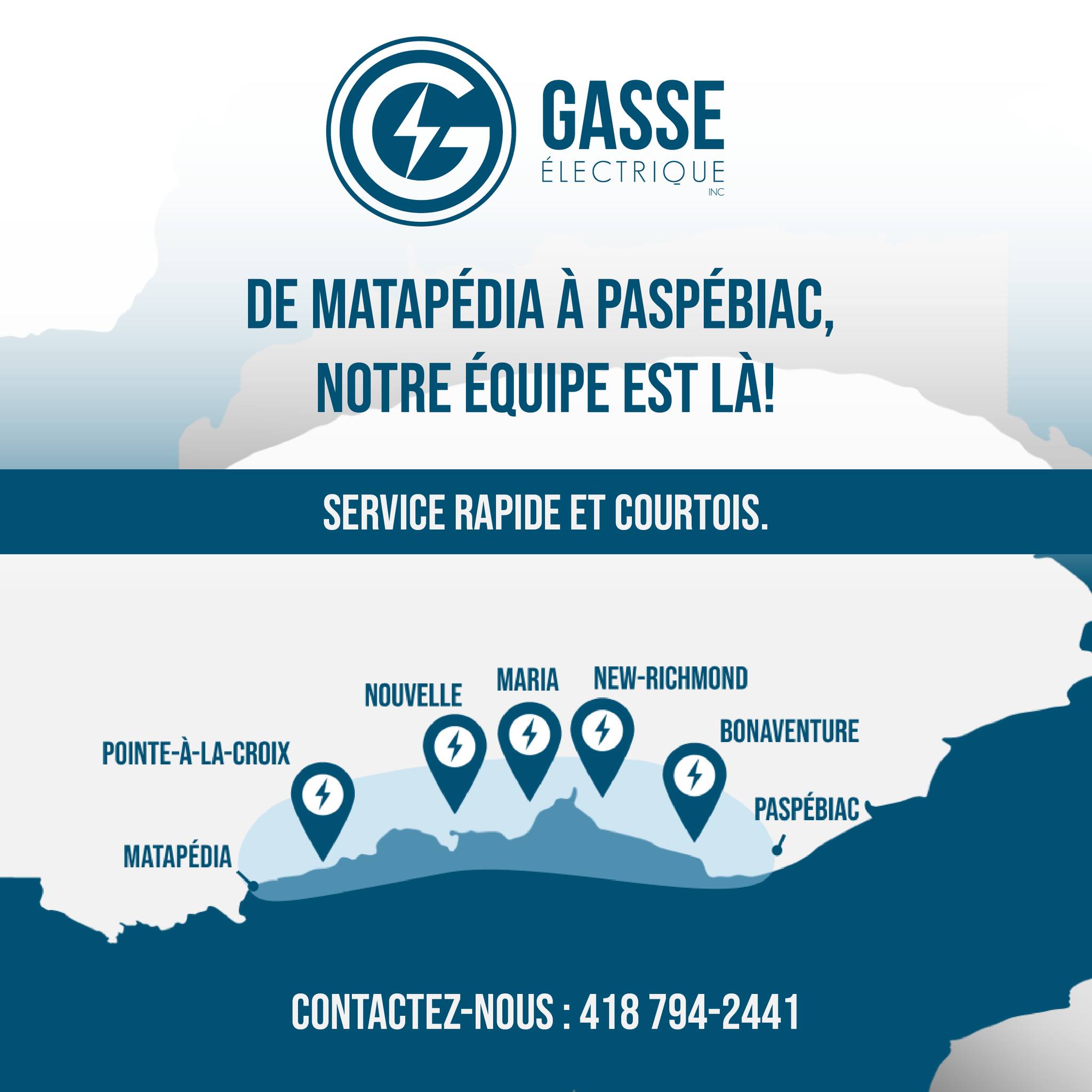 Gasse Électrique Inc. 10 Rue Parent, Nouvelle Quebec G0C 2E0