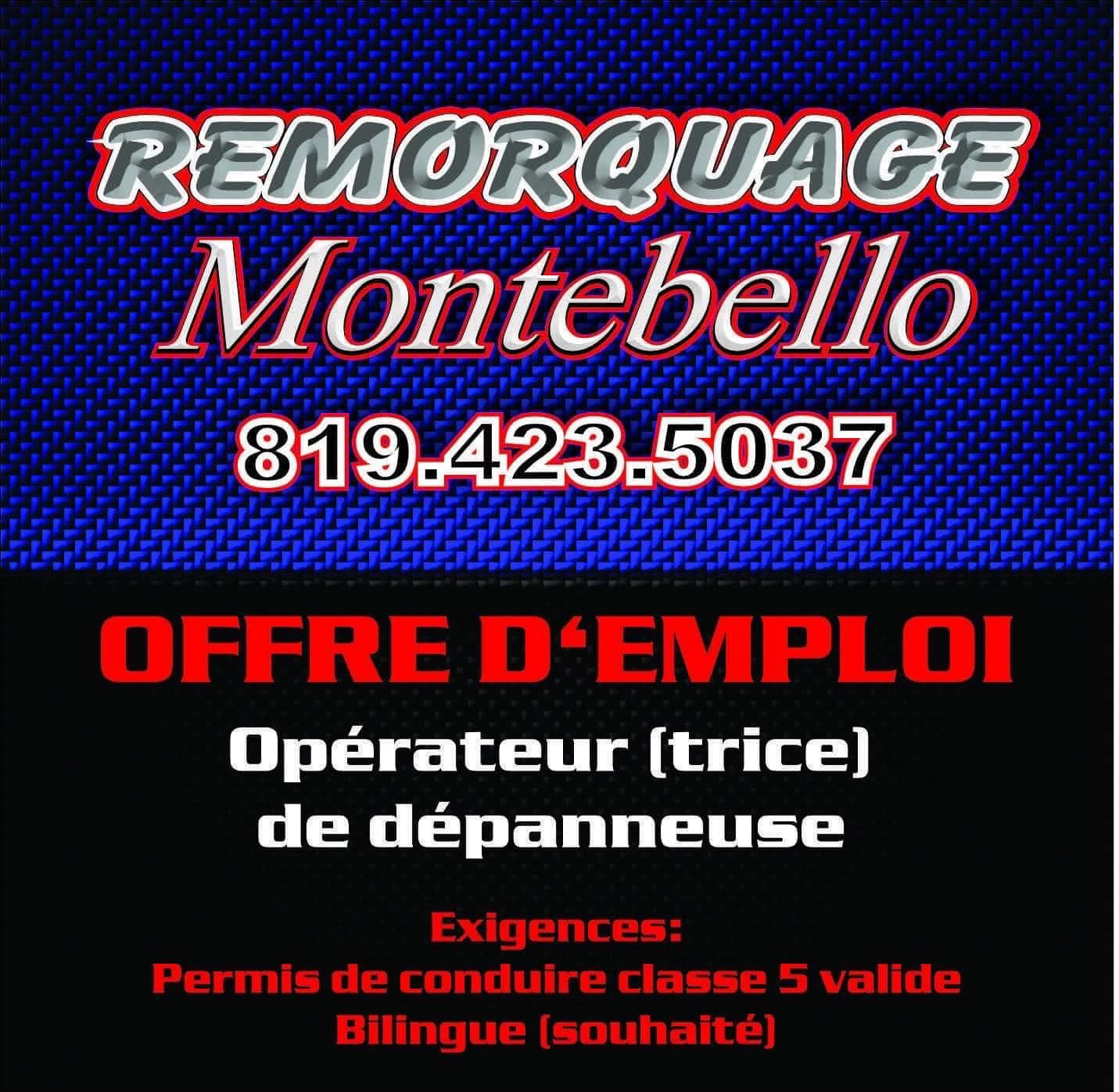 Remorquage Montebello 152 Rue Papineau, Papineauville Quebec J0V 1R0