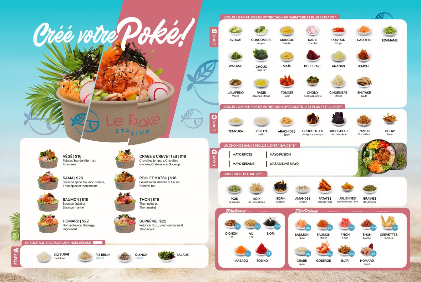 Poke Station Ville de Sherbrooke Menu