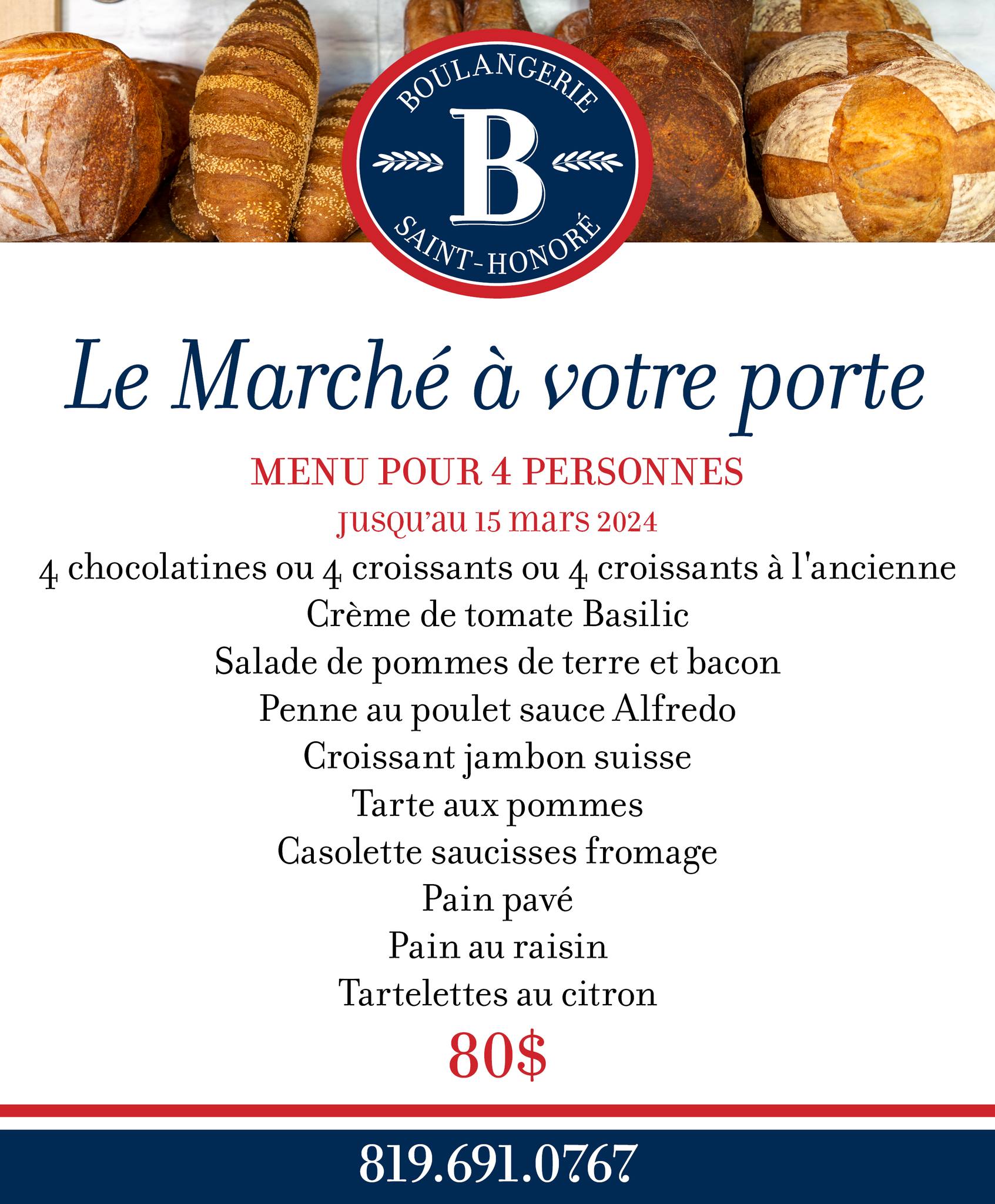 Boulangerie Saint-Honoré Menu