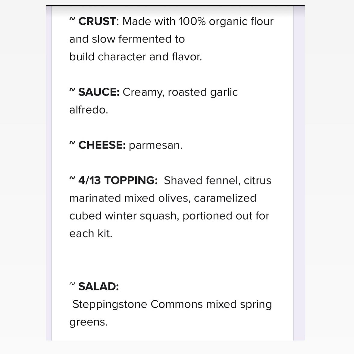 BREADWORKS PIZZA BAKERY Menu