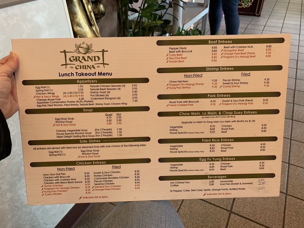 Grand China Restaurant, Anderson Menu, Reviews (192), Photos (92