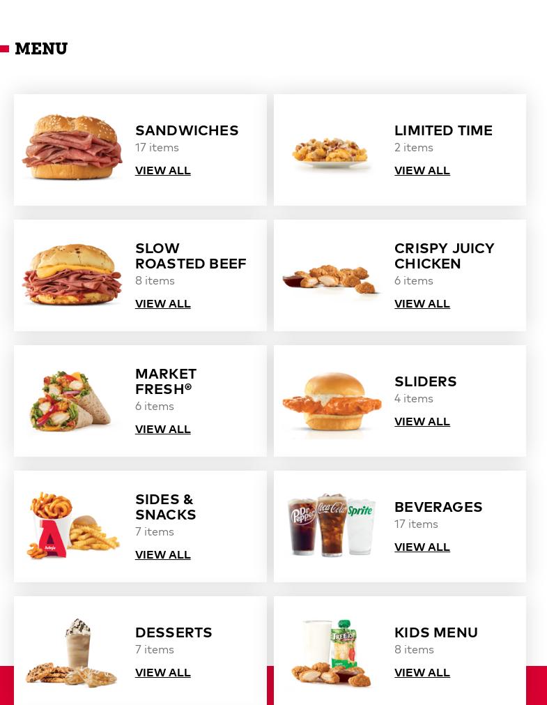 Arby's Menu