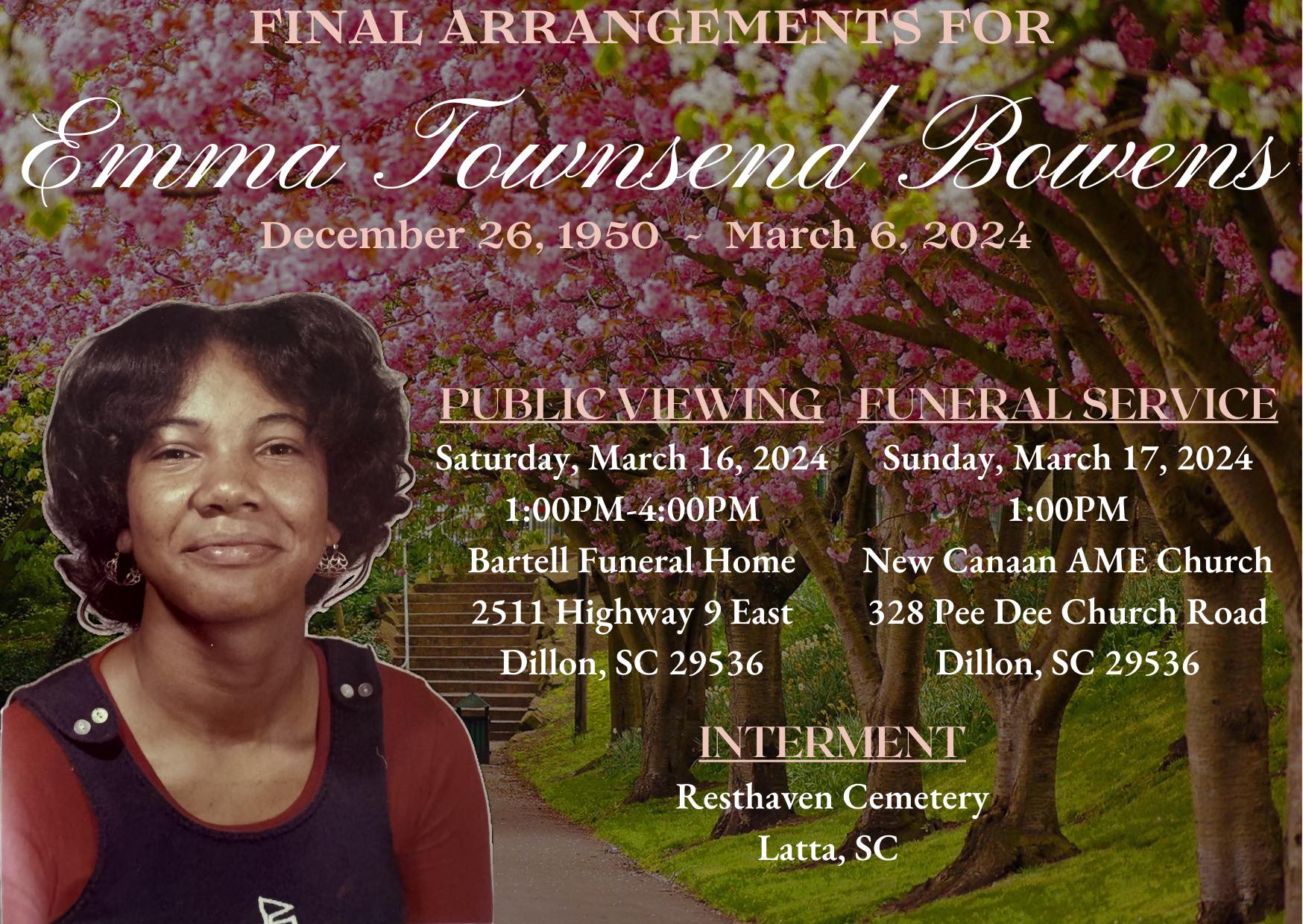 Bartell Funeral Home 2511 SC-9 E, Dillon South Carolina 29536