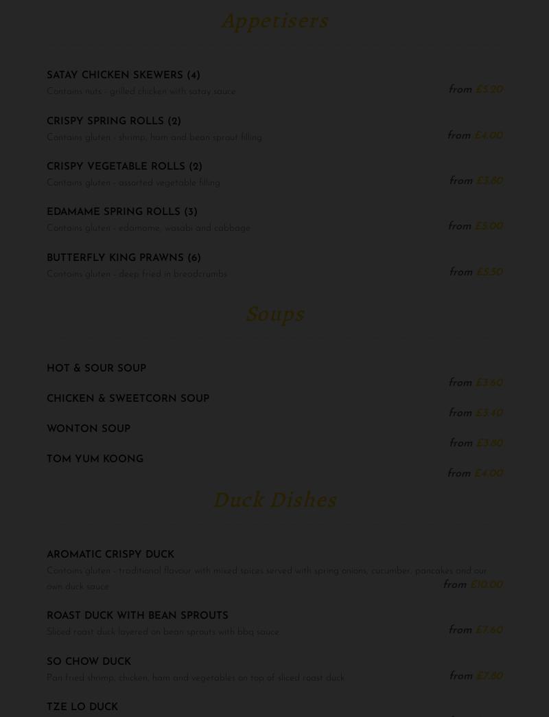 Bill's Wok Inn Menu