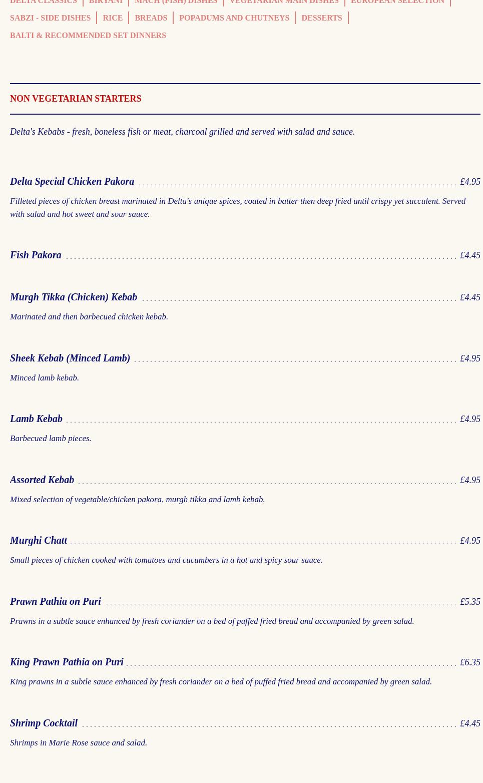 Delta Menu