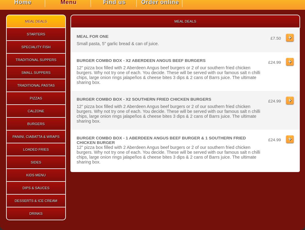 The Trio Fish and Chip shop Menu