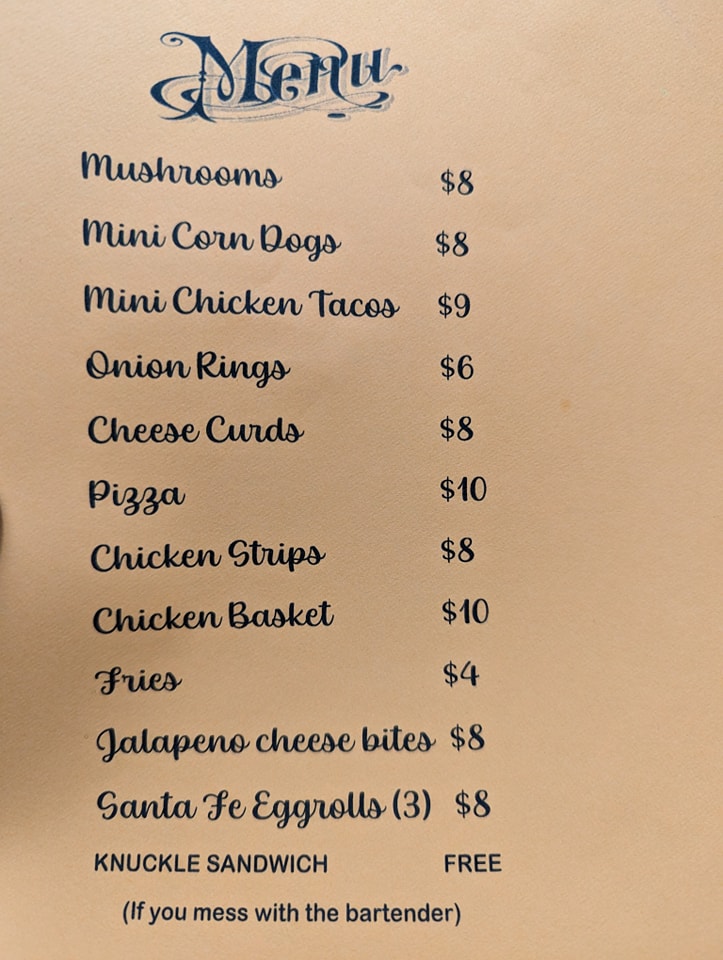 Matt's Place Menu