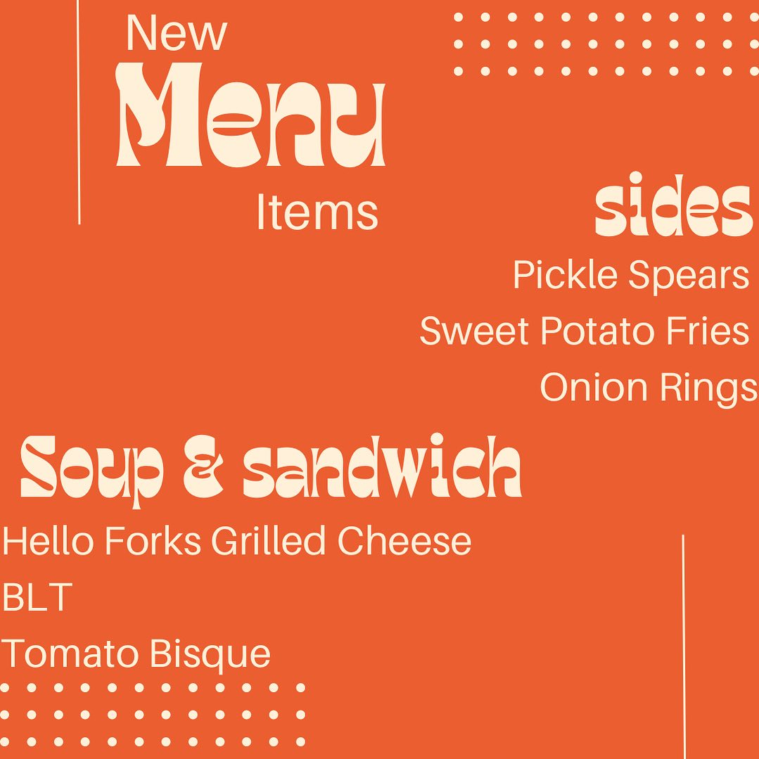 Hello Forks Menu