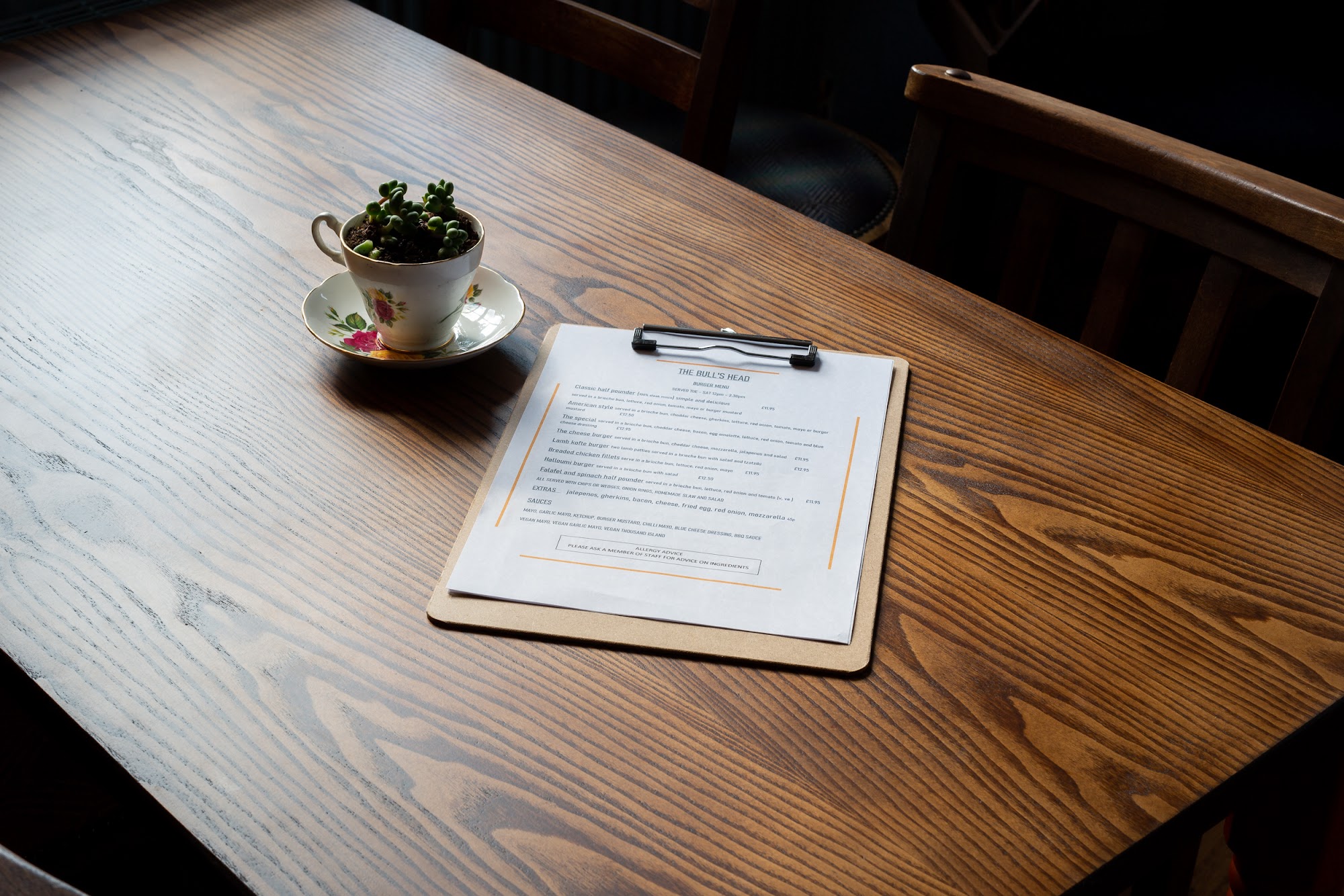 The Bull's Head, Dorking Menu