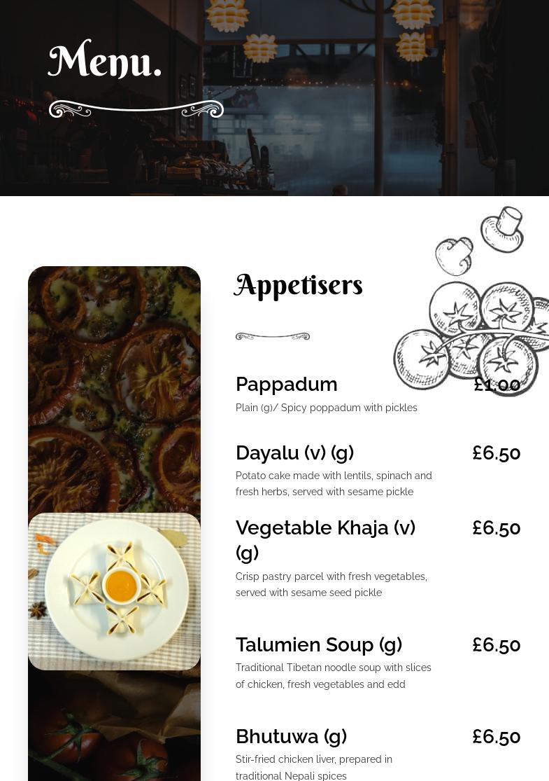 Sherpa Kitchen | Esher Menu
