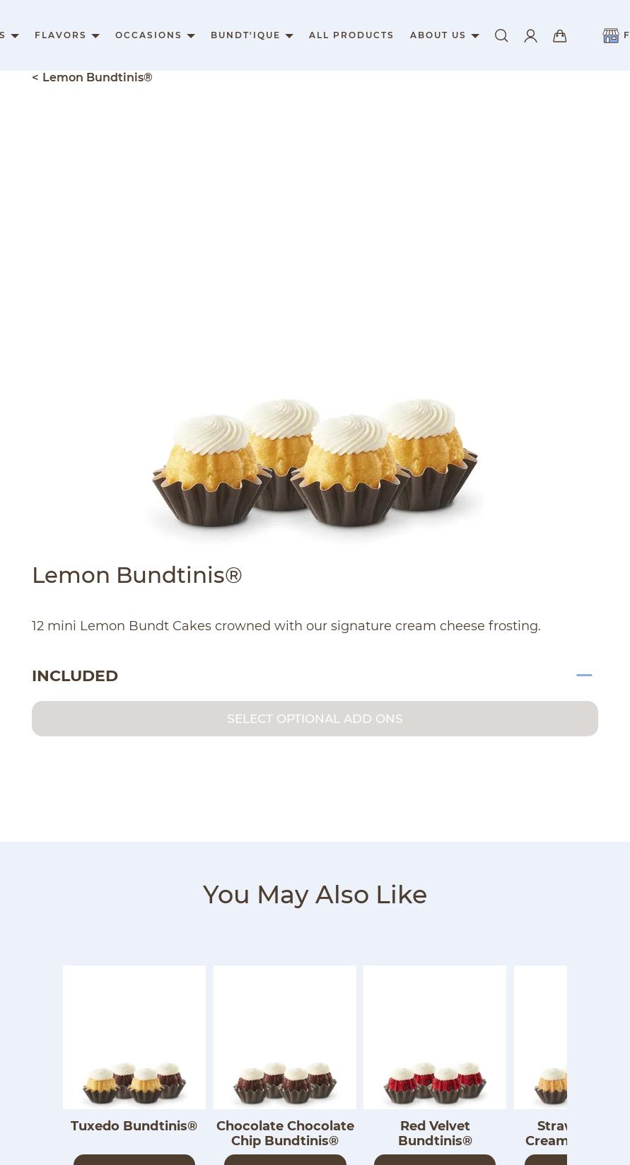 Nothing Bundt Cakes Menu