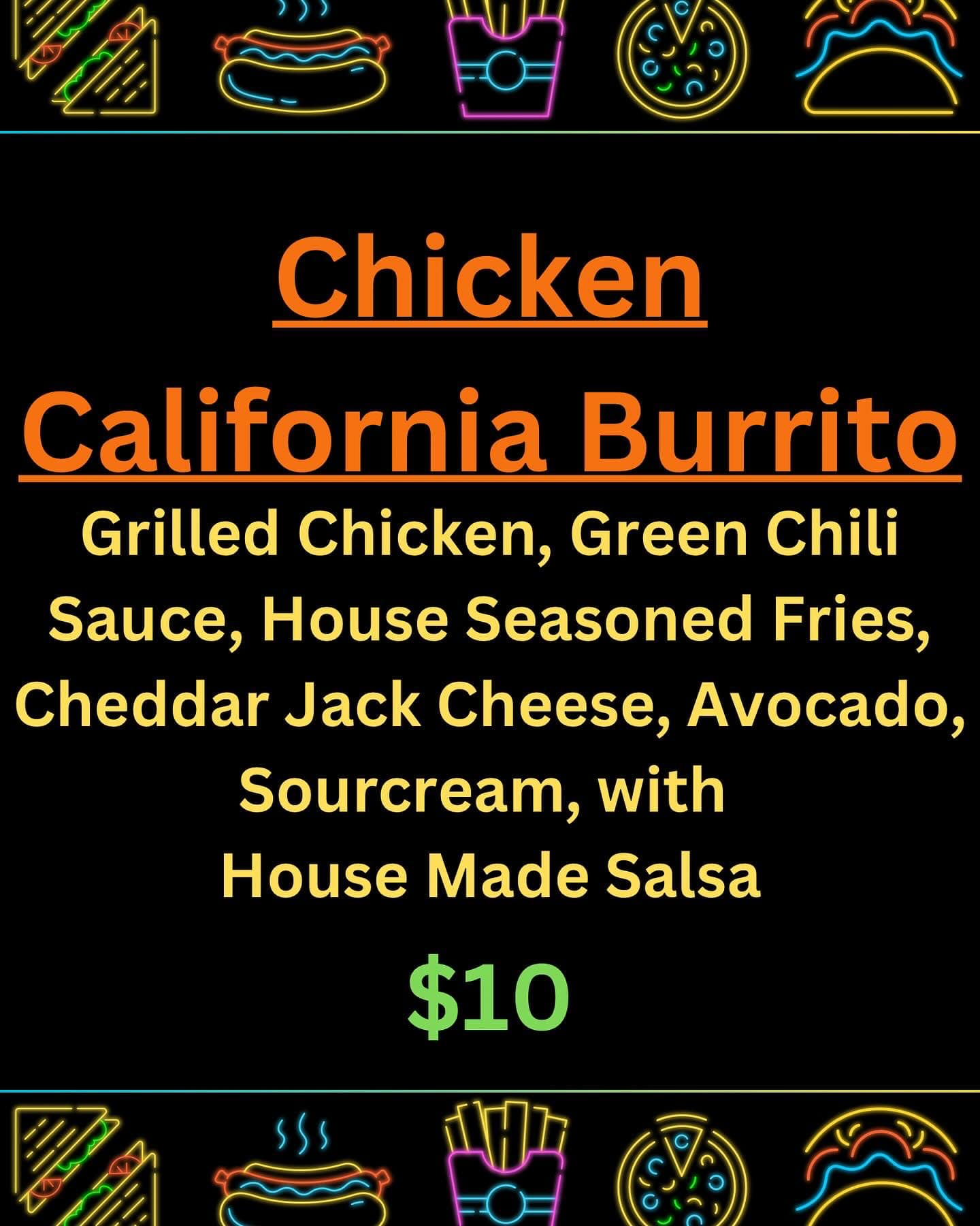 Urban Street Food Menu