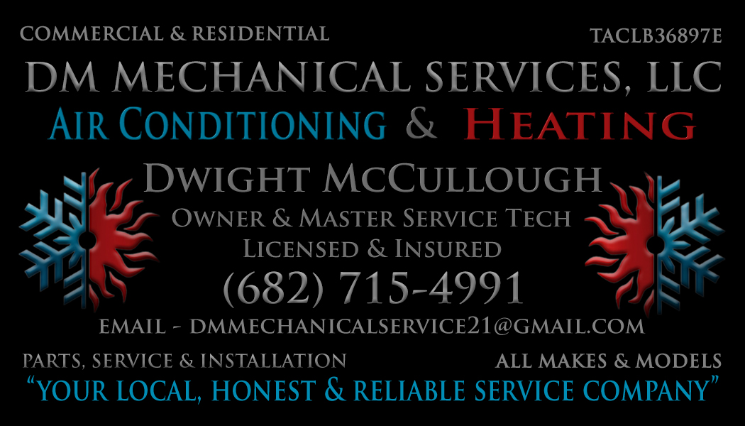 DM Mechanical Services Air Conditioning & Heating 7109 Main Street, Alvarado Texas 76009