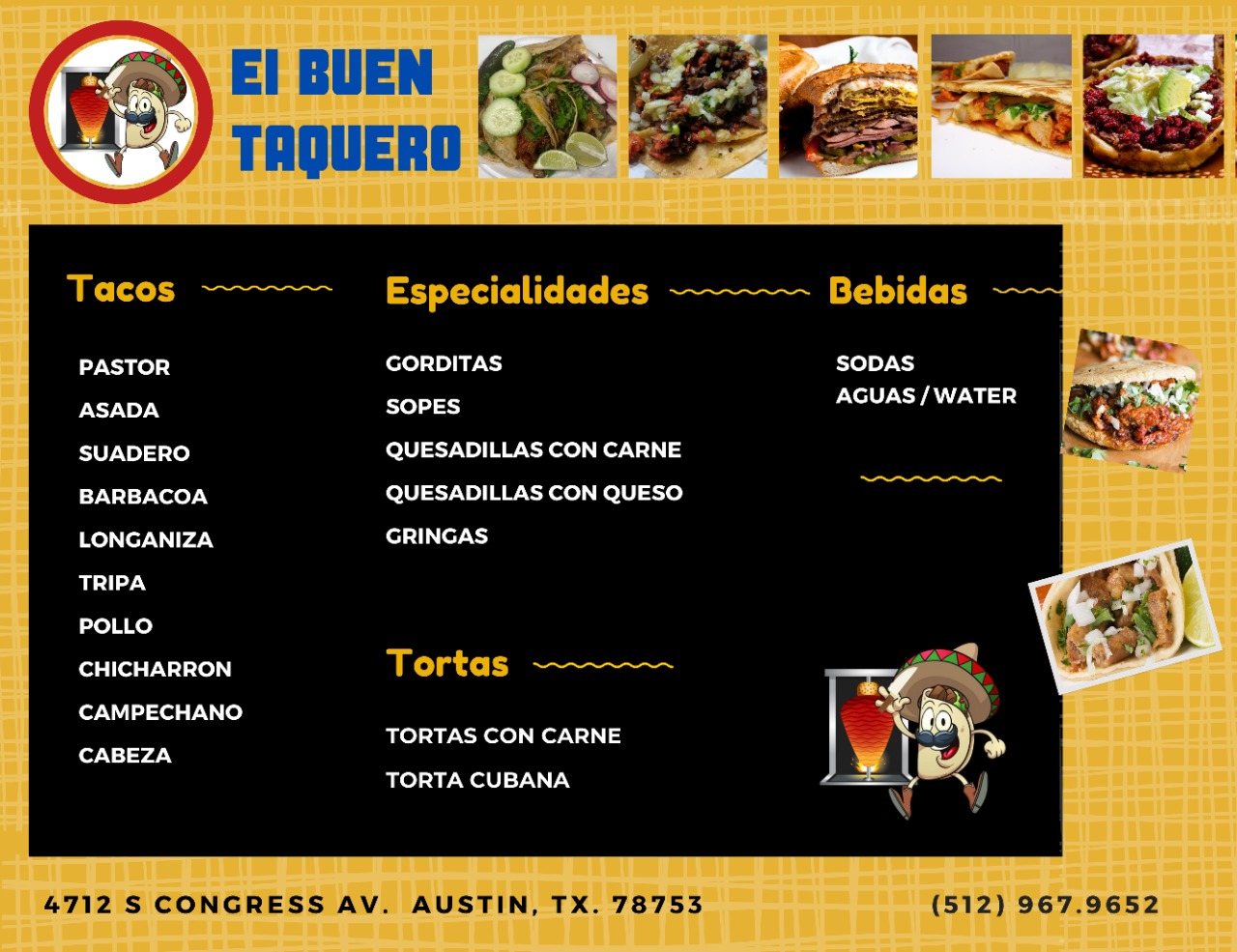 El Buen taquero 3 Menu