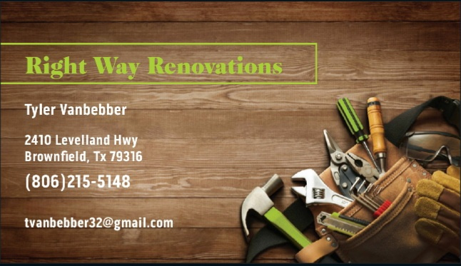 Right Way Renovations 2410 Levelland Hwy, Brownfield Texas 79316