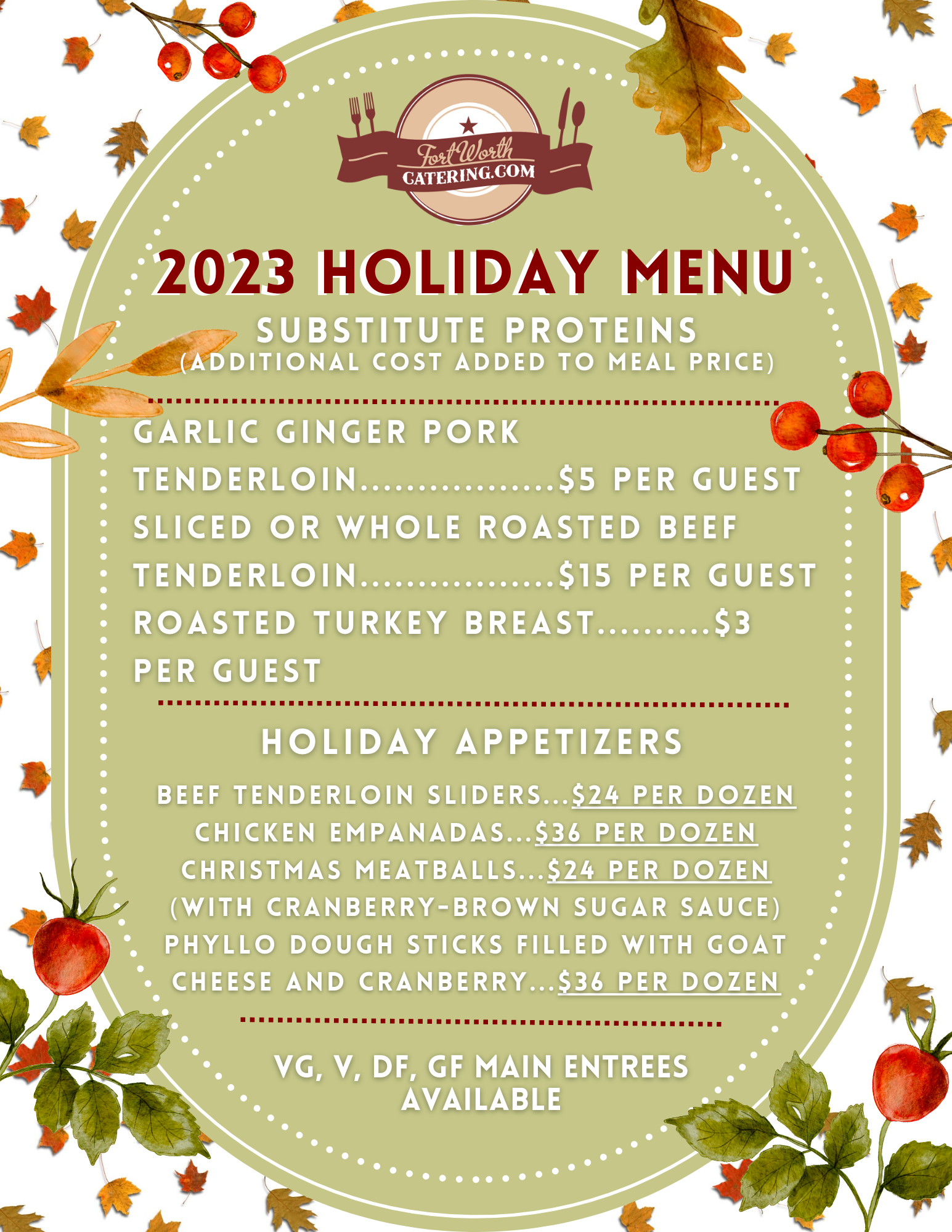 FortWorthCatering.com Menu