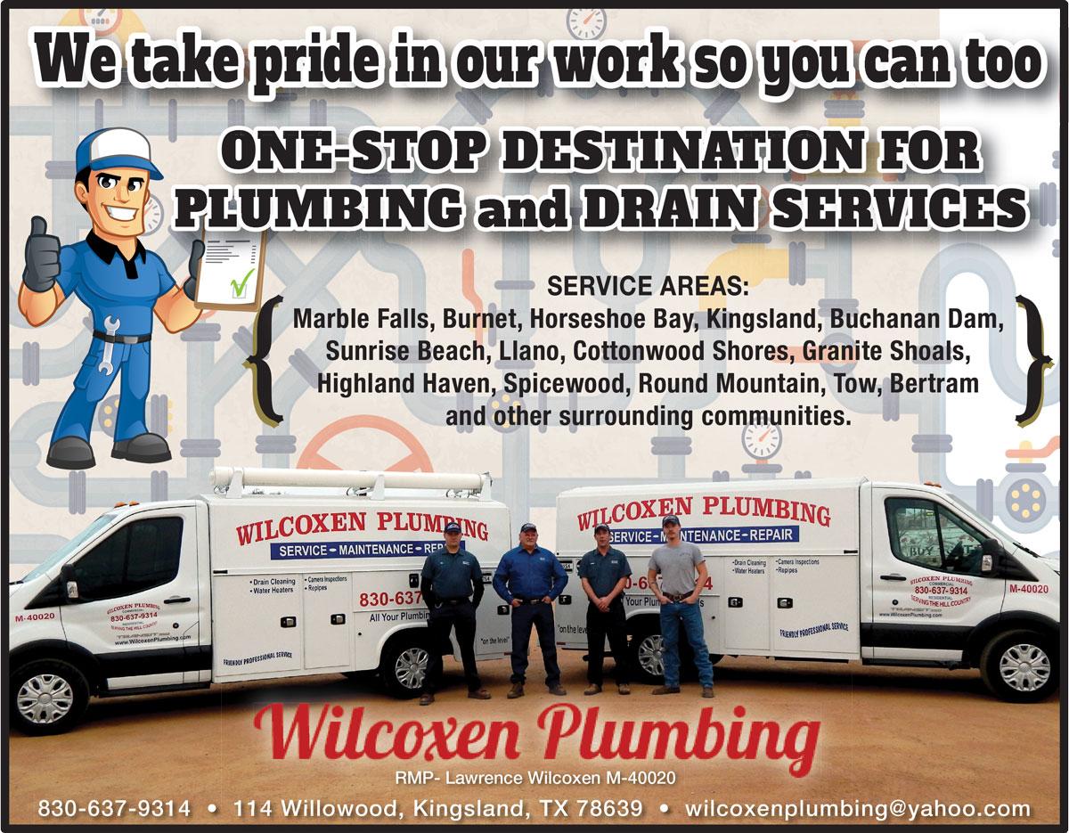 Wilcoxen Plumbing 3436 RM 1431, Kingsland Texas 78639