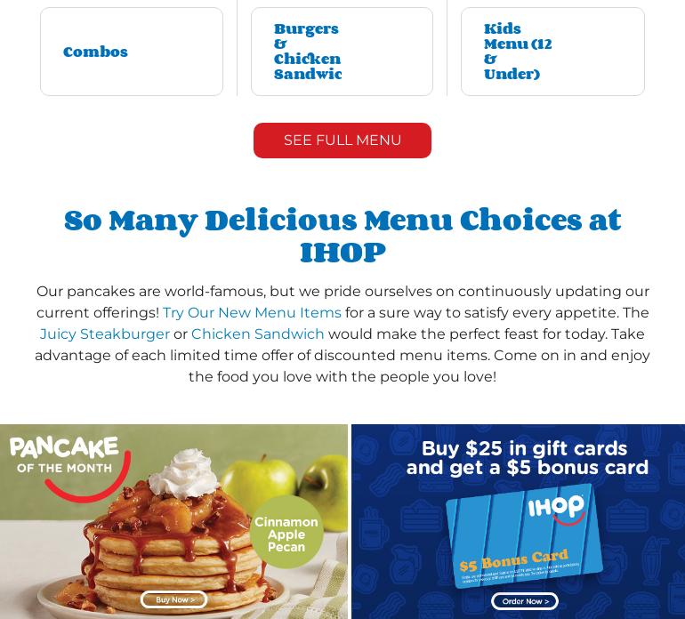 IHOP Menu