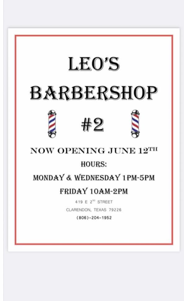 Leo's Barber Shop 101 10th St, Memphis Texas 79245
