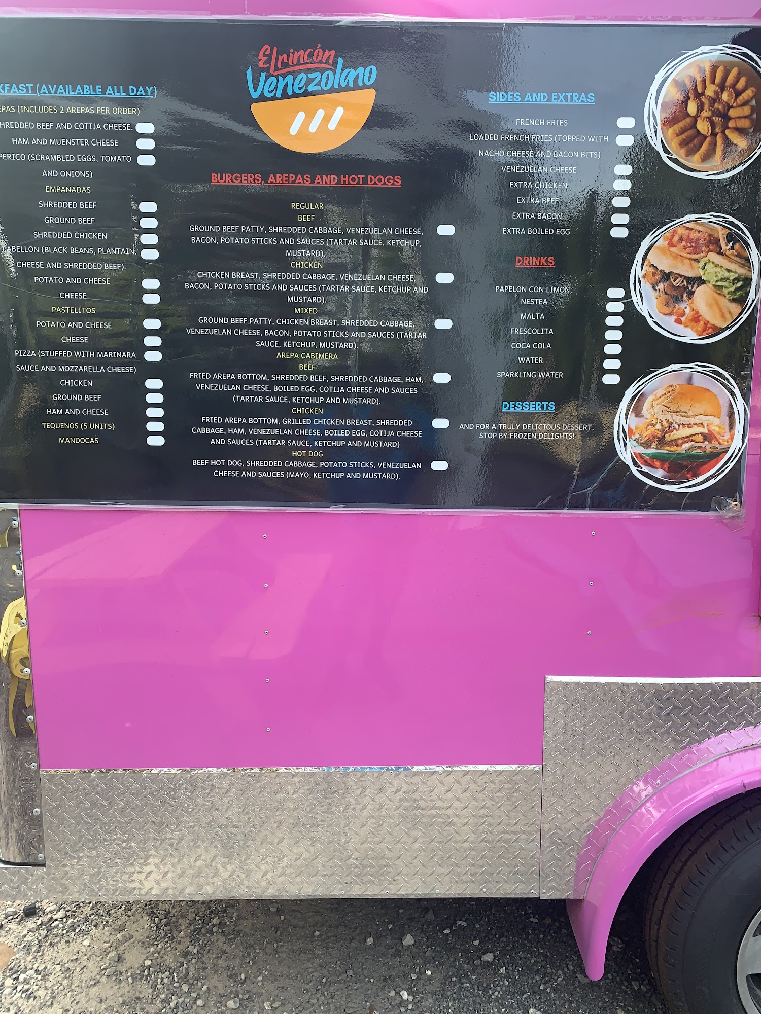 El rincon venezolano Menu