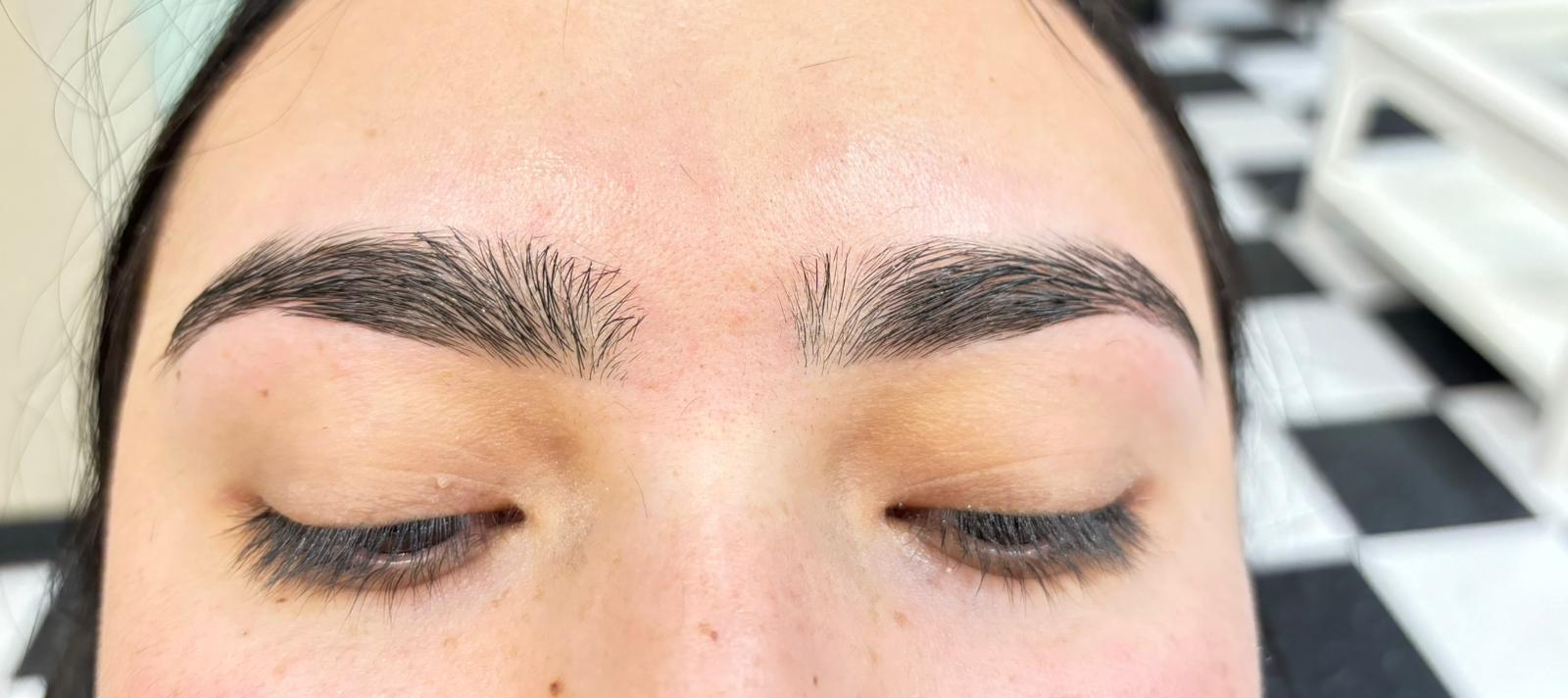 All natural eyebrow threading