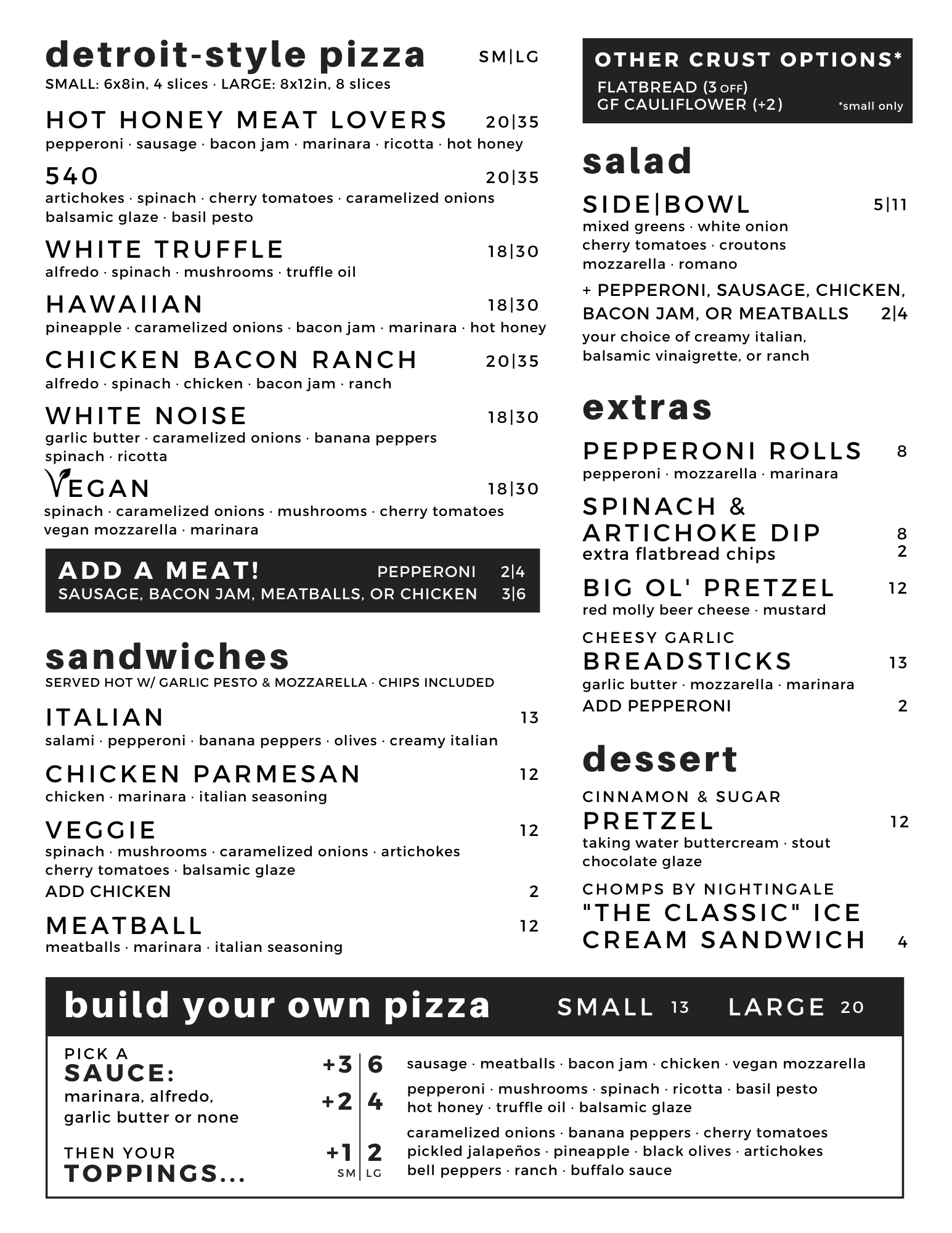Pale Fire Brewing Co. Menu