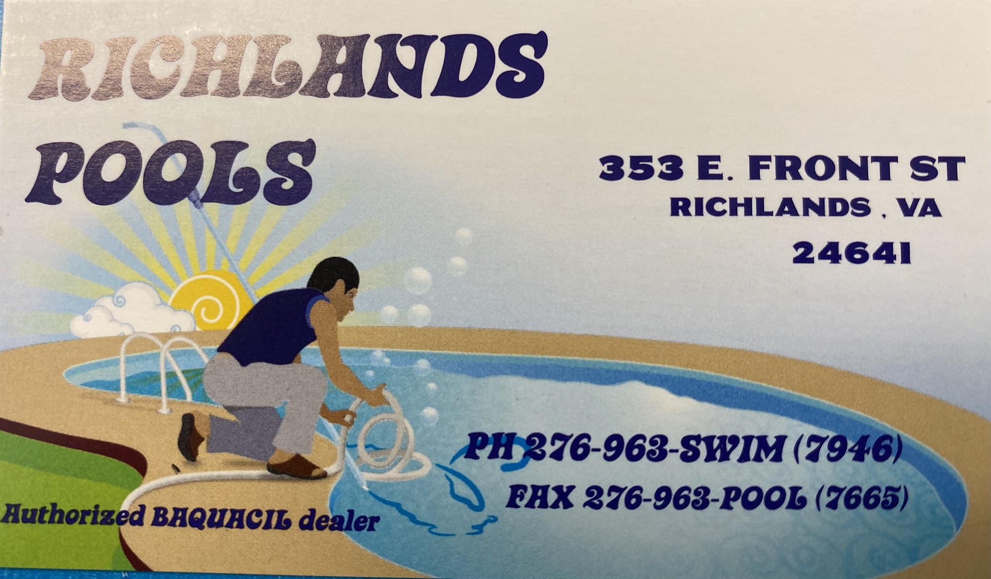 Richlands Pools and Spas 353 Front St, Cedar Bluff Virginia 24609