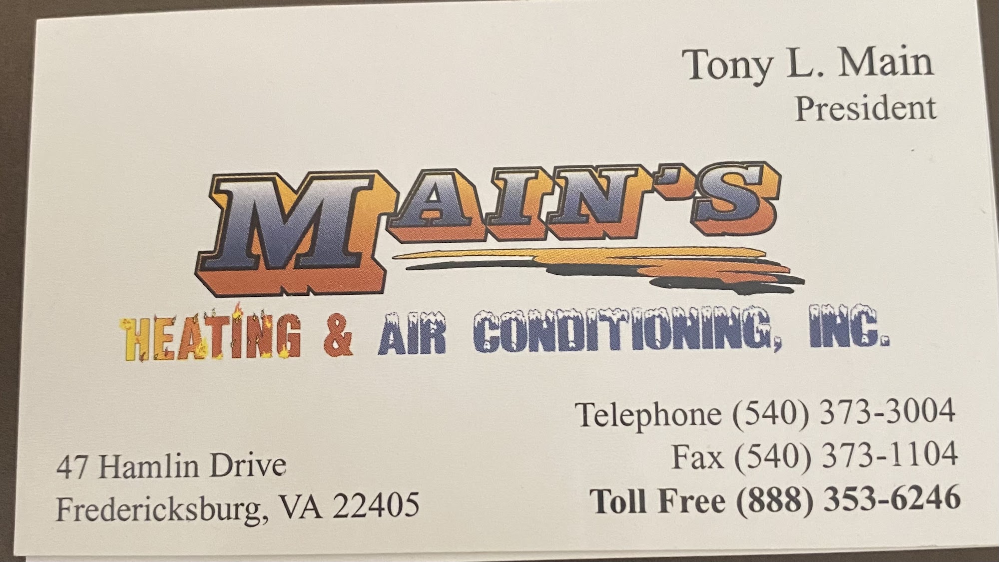 Main's Heating & Air Conditioning Inc