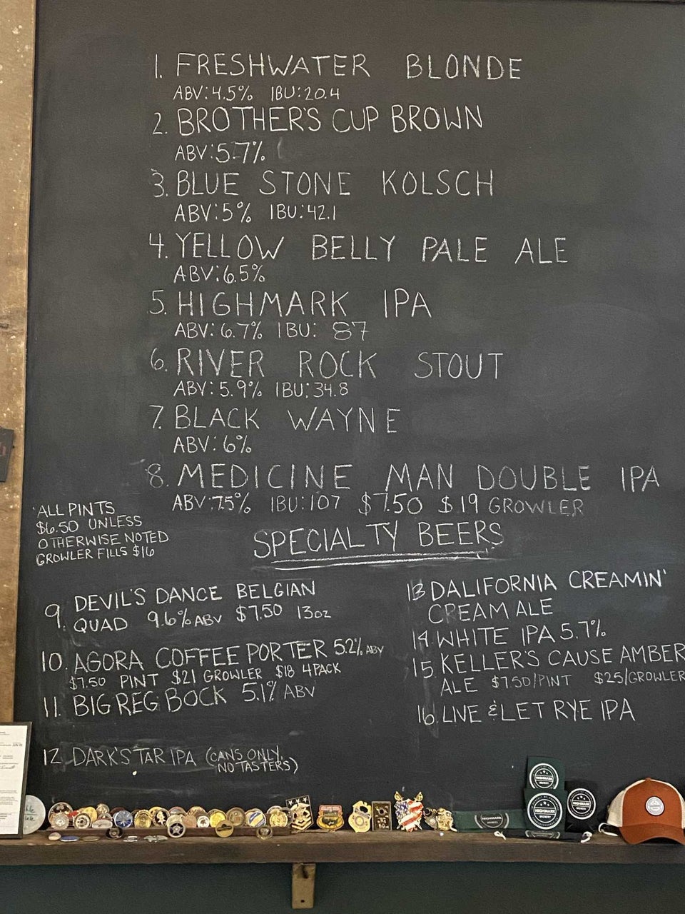 Highmark Brewery Menu