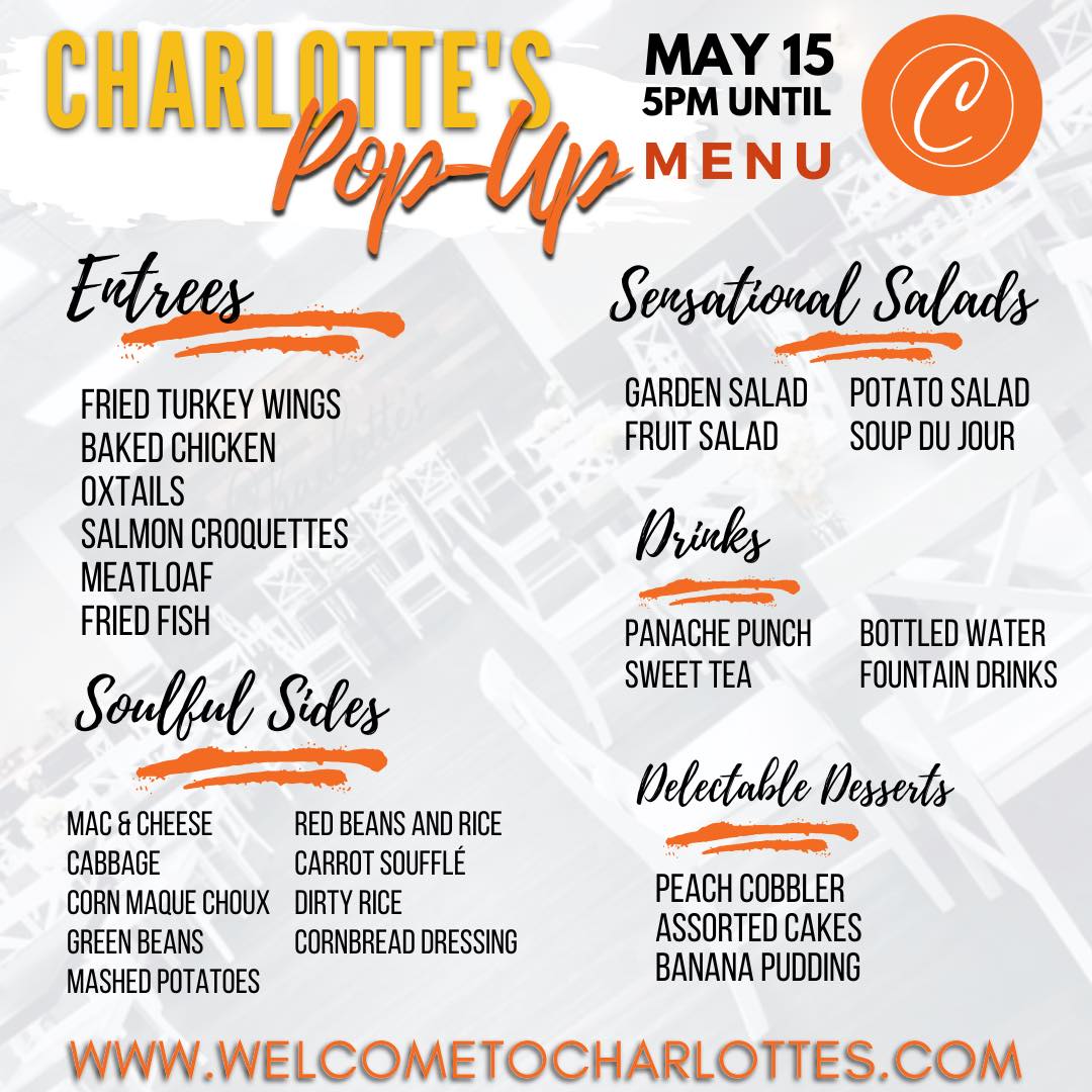 Charlotte's: A Simply Panache Cafeteria Menu