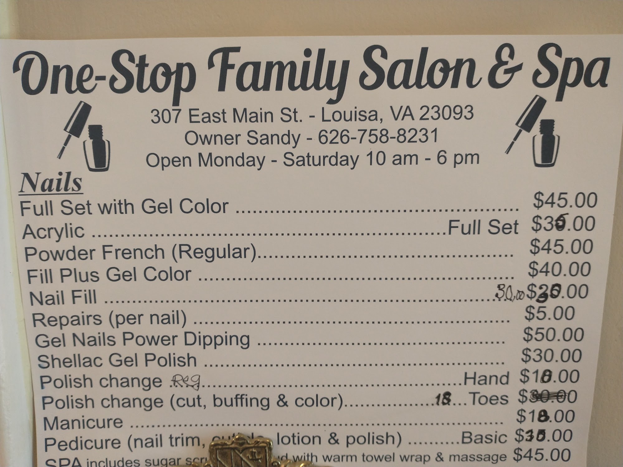 One Stop Family Salon 307 E Main St, Louisa Virginia 23093