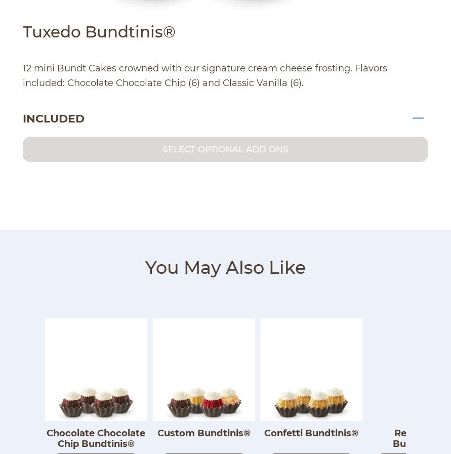 Nothing Bundt Cakes Menu