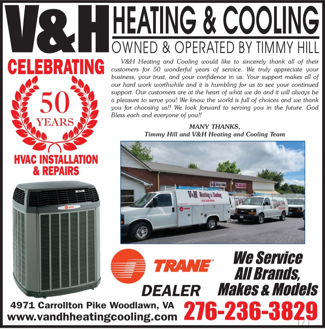 V & H Heating and Cooling 4971 Carrollton Pike, Woodlawn Virginia 24381