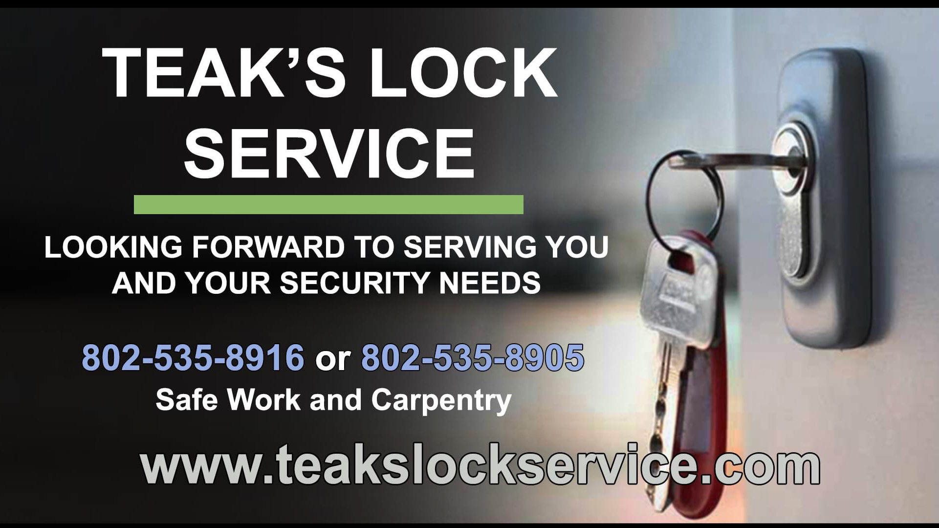 Teak's Lock Service 457 Leroux Rd, Lyndonville Vermont 05851
