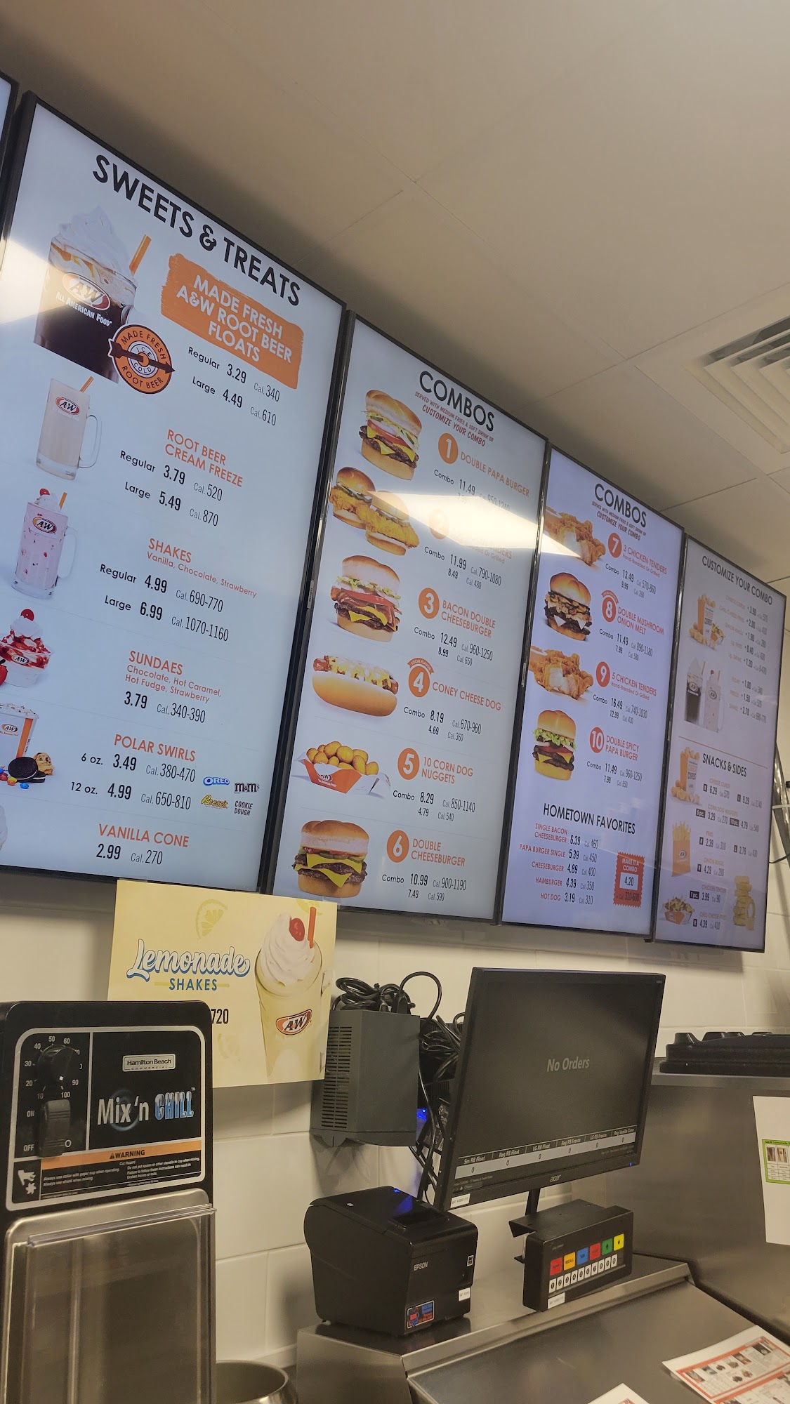 A&W Restaurant Menu