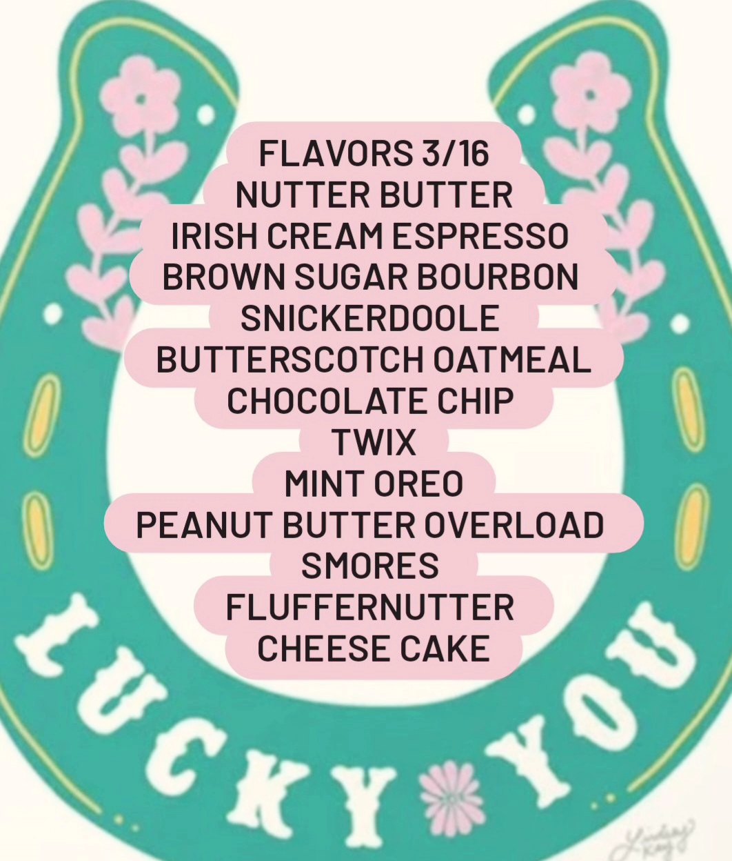 Lucky n Lawless Bakery Menu